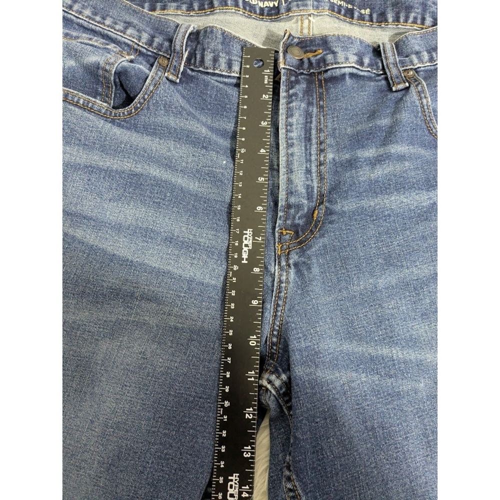 Old Navy Mens Boot-Cut Jeans 40x32 Dark Wash Blue Denim Pants Regular Fit - Picture 8 of 10